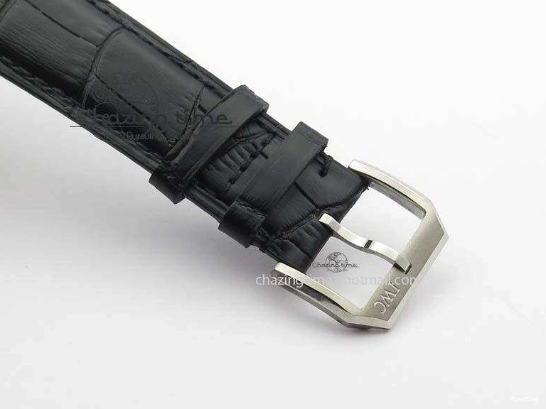 MIROTIME 1230 Effortless Portuguese IW544404 SS White Dial On Black Leather Strap A 7257